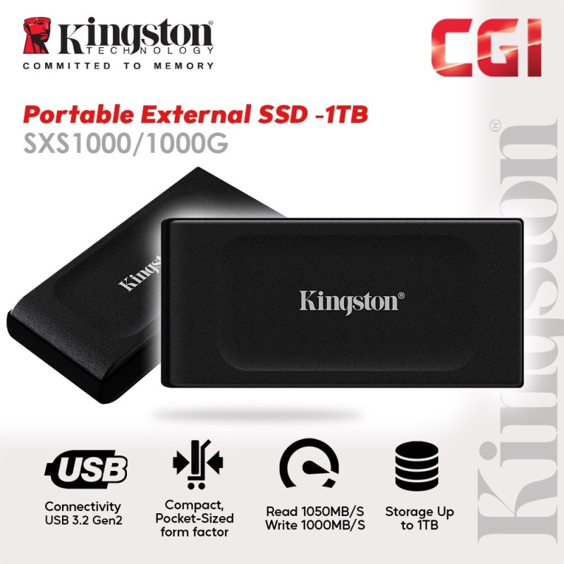 SSD KINGSTON EXTERNO XS1000 1TB USB 3.2 GEN2 1050MBS/1000MBS NAND 3D